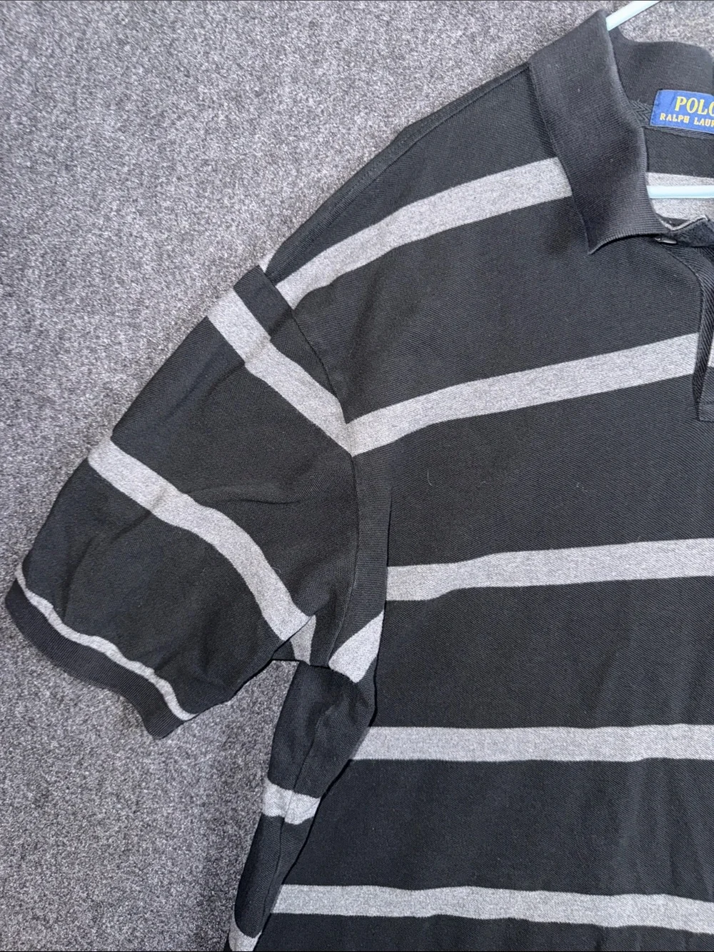 Polo by Ralph Lauren Black with Gray Stripes Men’s Polo Shirt